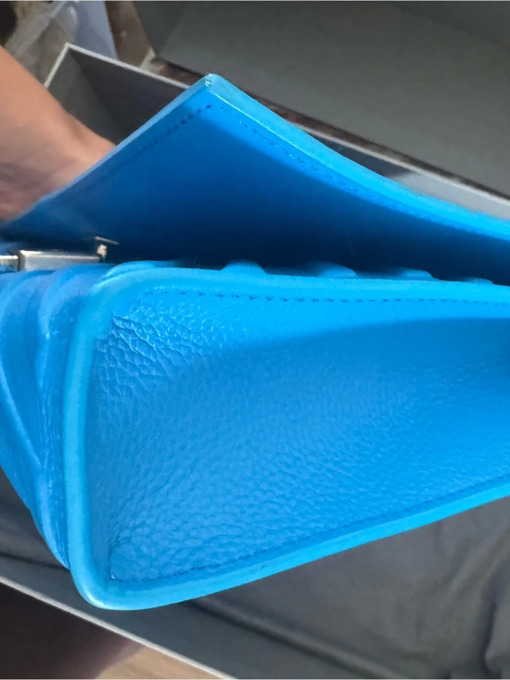 Balenciaga Electric Blue Chevron Leather Cross Body Bag